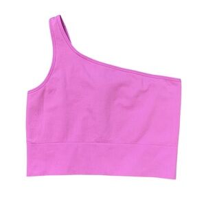 Athleta Pink One-Shoulder Crop Top